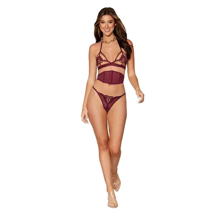 Male Sex Toys Dreamgirl Lingerie 3piece skimpy bralette waist belt and Gstring set 12926 DREAMGIRL
