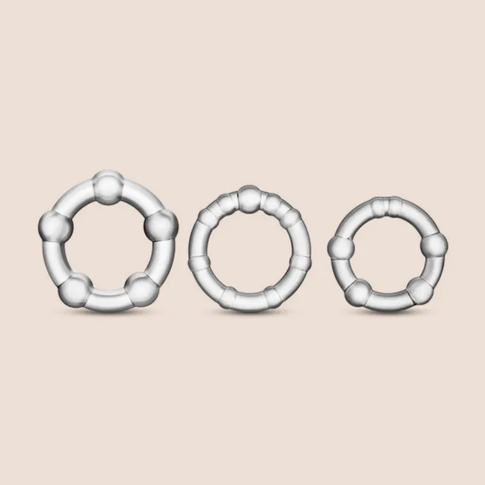 Blush Novelties Male Sex Toys Stay Hard Beaded Cock Rings 3 sizes per pack