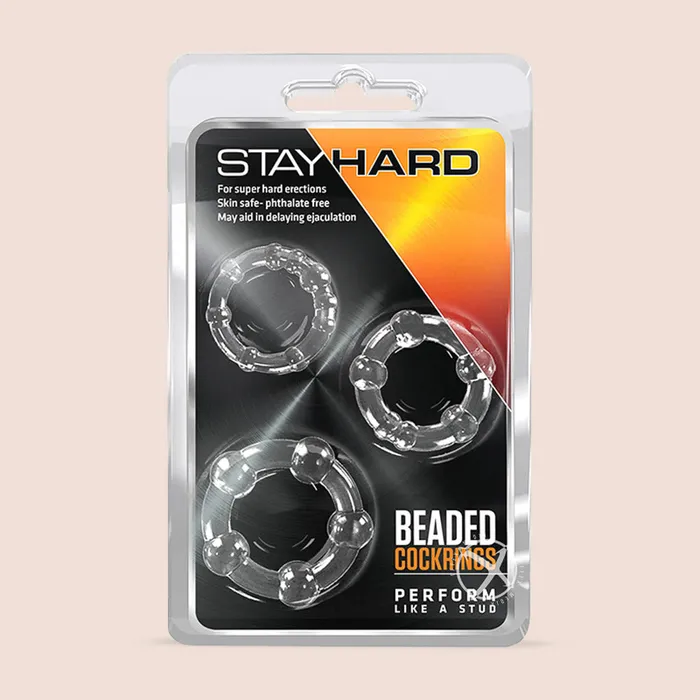 Blush Novelties Male Sex Toys Stay Hard Beaded Cock Rings 3 sizes per pack