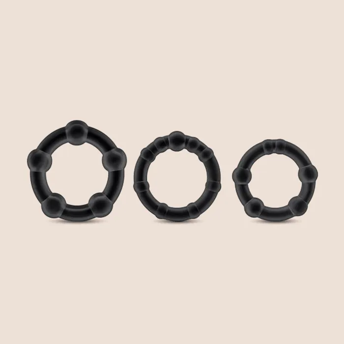 Blush Novelties Male Sex Toys Stay Hard Beaded Cock Rings 3 sizes per pack