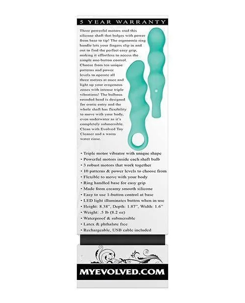 Evolved Triple Teaser Teal Evolved Novelties INC Vibrators