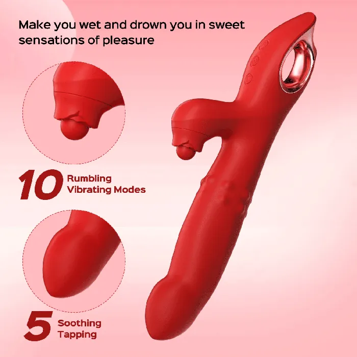 propinkup Female Sex Toys Wiggling Rabbit G Spot Vibrator with Sliding Beads Ring Clitoral Stimulator Woman Sex Toys