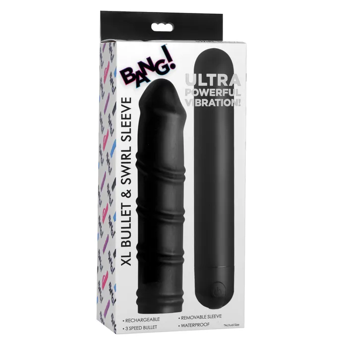 3 Speed XL Bullet and Silicone Swirl Sleeve BANG Male Sex Toys