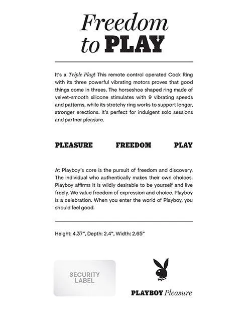 Evolved Novelties INC Playboy Pleasure Triple Play Cock Ring 2 Am Couples