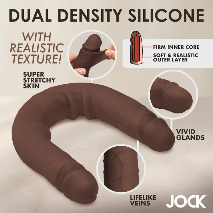 Jock Dildos JOCK Real Skin 1775 Double Dildo Dark