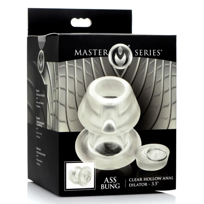 Male Sex Toys Master Series Ass Bung Clear Hollow Anal Dilator with Plug Large