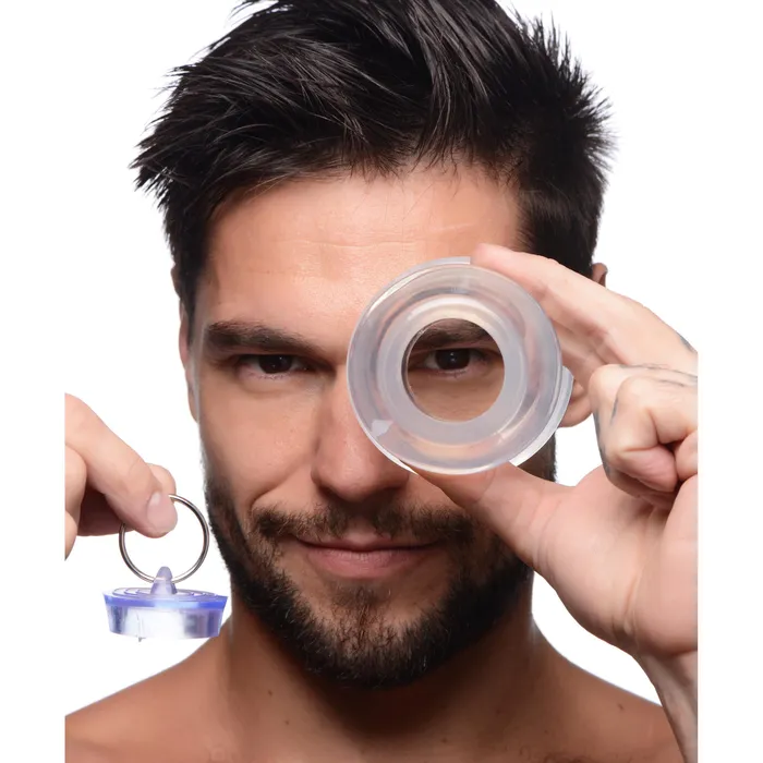 Male Sex Toys Master Series Ass Bung Clear Hollow Anal Dilator with Plug Large