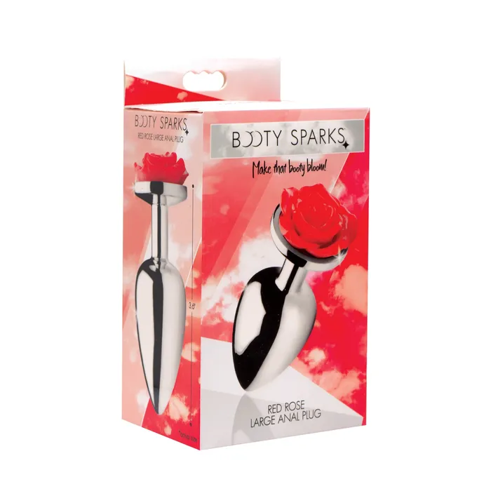 Red Rose Anal Plug Large Booty Sparks Male Sex Toys