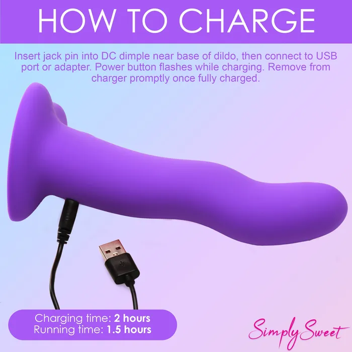 Simply Sweet Female Sex Toys Simply Sweet 21X Vibrating Wavy Silicone Dildo w Remote