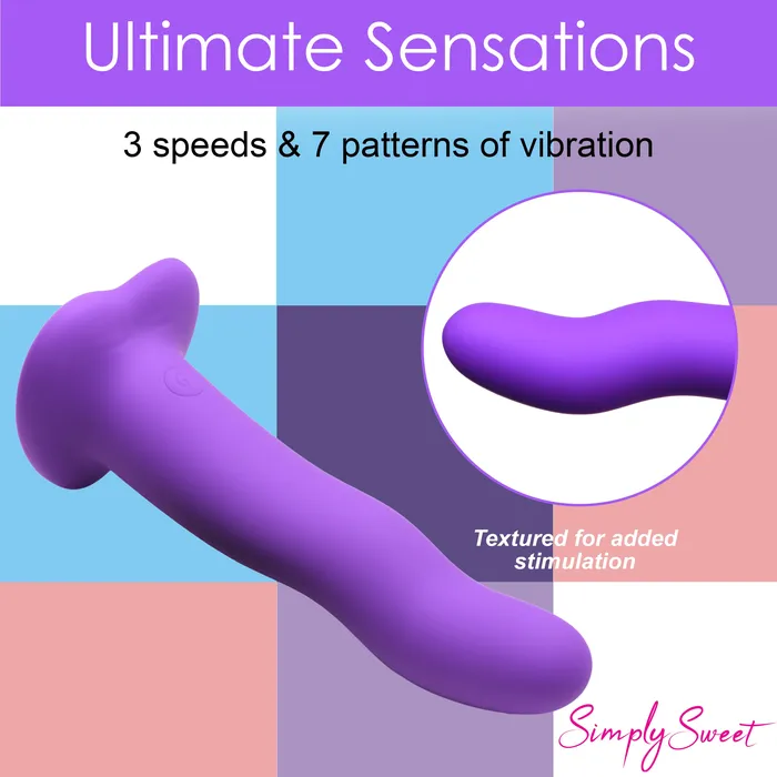 Simply Sweet Female Sex Toys Simply Sweet 21X Vibrating Wavy Silicone Dildo w Remote
