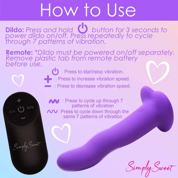 Simply Sweet Female Sex Toys Simply Sweet 21X Vibrating Wavy Silicone Dildo w Remote