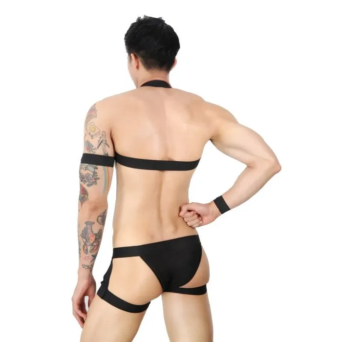 Male Sex Toys mysite ORing Harness with Garter Briefs