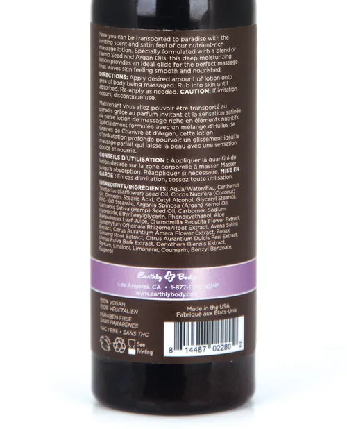 Open Desires Couples Earthly Body Hemp Seed Massage Lotion 2 oz Lavender